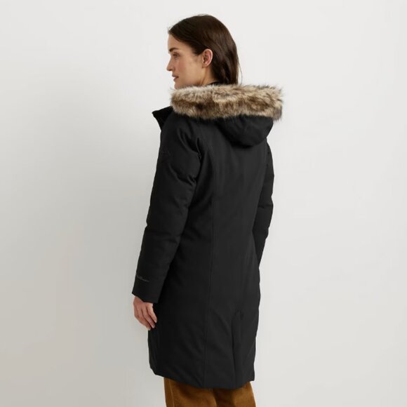 Eddie Bauer - Olympia Waterproof Down Hooded Stadium Coat in black size S - Picture 2 of 10